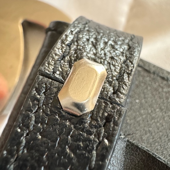 Gucci Authentic Unisex GG Marmont Black Leather Wide Belt Brass Buckle, Sz 80/32 - Picture 10 of 15